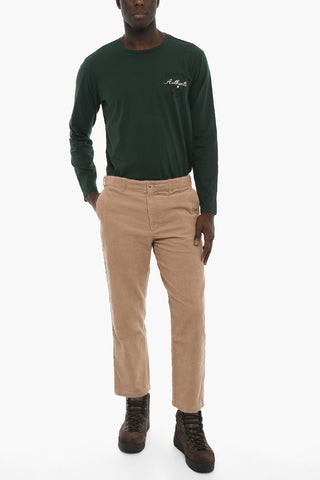 Corduroy 4 Pockets Pants with Golden Buttons