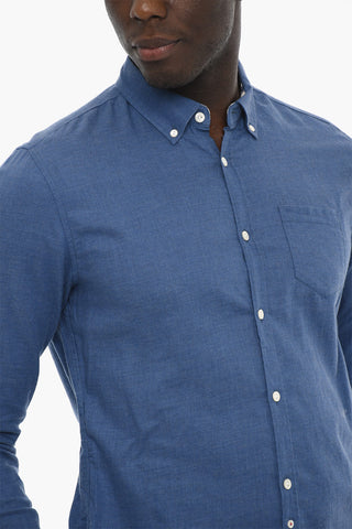 Cotton Button-Down Shirt with Breast Pocket