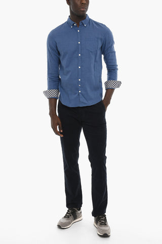 Cotton Button-Down Shirt with Breast Pocket