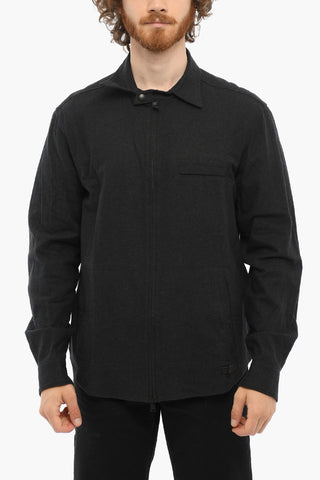 2 Pockets Denim WARM Overshirt with Zip Closure