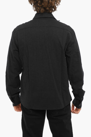 2 Pockets Denim WARM Overshirt with Zip Closure
