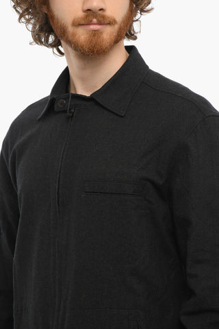 2 Pockets Denim WARM Overshirt with Zip Closure