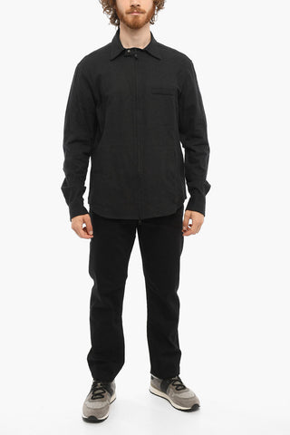 2 Pockets Denim WARM Overshirt with Zip Closure