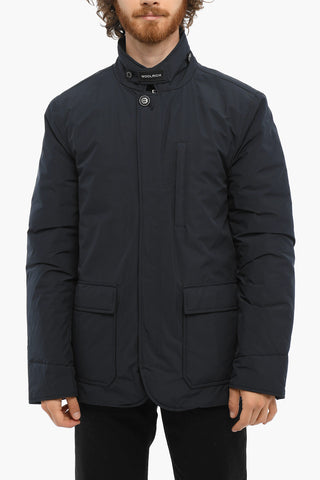 Solid Color Padded Jacket with Hidden Closure