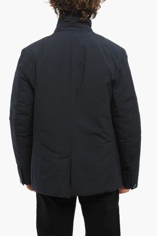 Solid Color Padded Jacket with Hidden Closure