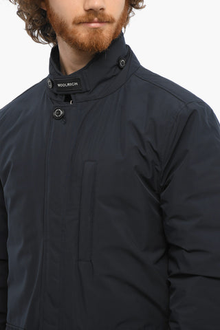 Solid Color Padded Jacket with Hidden Closure