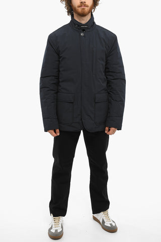 Solid Color Padded Jacket with Hidden Closure
