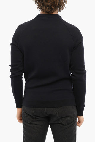 Solid Color Virgin Wool Crew-Neck Sweater