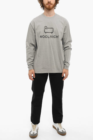 Long Sleeve Crew-neck T-Shirt with Printed Logo