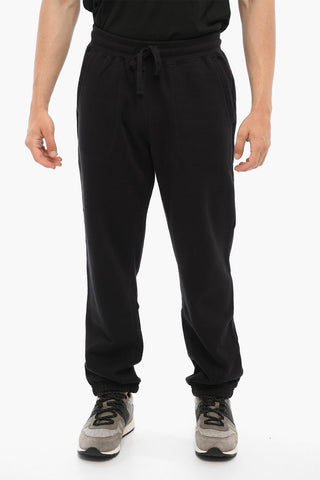 Fleeced Cotton Joggers with Drawstring Waist