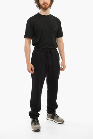 Fleeced Cotton Joggers with Drawstring Waist