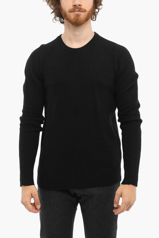 Maglia Girocollo in Lana e Cashmere a Costine