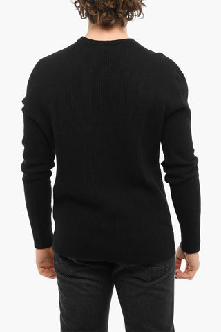 Maglia Girocollo in Lana e Cashmere a Costine