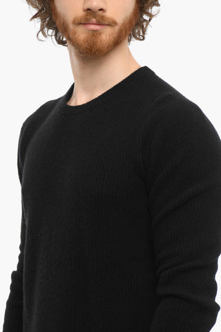 Maglia Girocollo in Lana e Cashmere a Costine