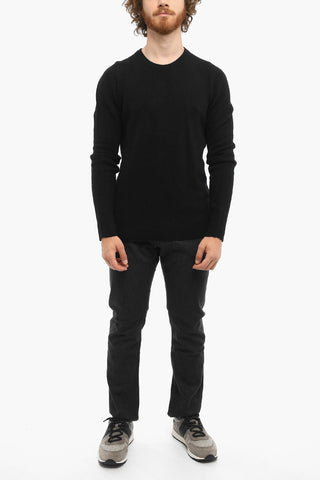 Maglia Girocollo in Lana e Cashmere a Costine