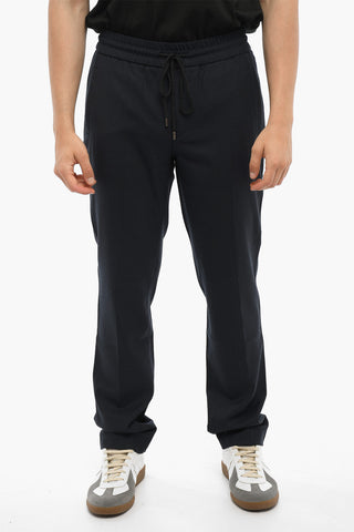 Pantaloni in Misto Lana con Elastico in Vita