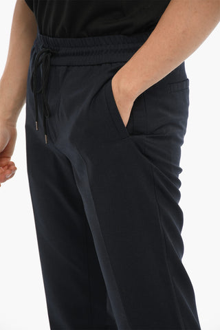 Pantaloni in Misto Lana con Elastico in Vita