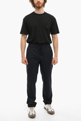 Pantaloni in Misto Lana con Elastico in Vita