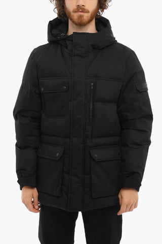 Solid Color POCONO MOUNTAIN Utility Down Jacket with Hidden Closure