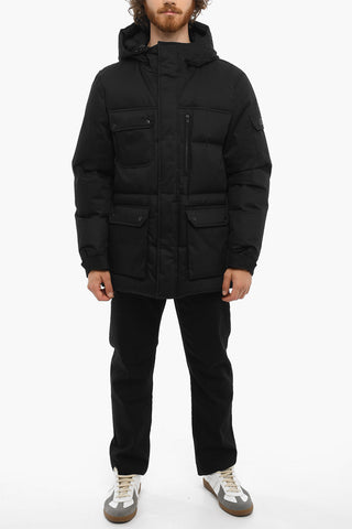 Solid Color POCONO MOUNTAIN Utility Down Jacket with Hidden Closure