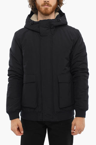 PENN-RICH Solid Color Padded Jacket with Hidden Closure