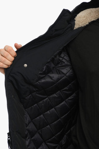 PENN-RICH Solid Color Padded Jacket with Hidden Closure