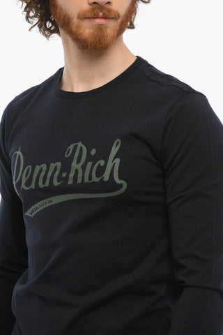PENN-RICH T-Shirt Girocollo a Manica Lunga con Logo Stampato