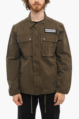Lightweight Cotton Utility Jacket with Removable Logo Patch