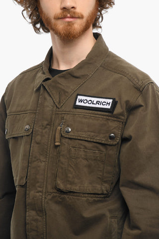 Lightweight Cotton Utility Jacket with Removable Logo Patch