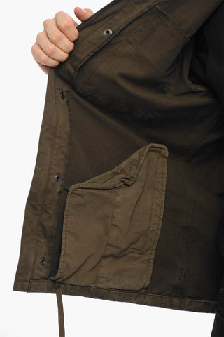 Lightweight Cotton Utility Jacket with Removable Logo Patch