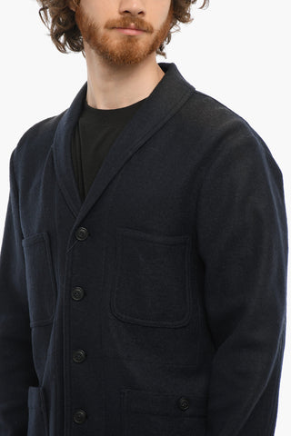 Virgin Wool Shawl Lapel Utility Blazer