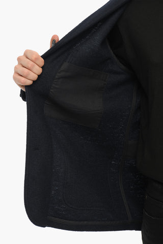 Virgin Wool Shawl Lapel Utility Blazer