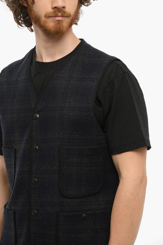 Plaid Checked Two-Tone RAIL ROAD Vest