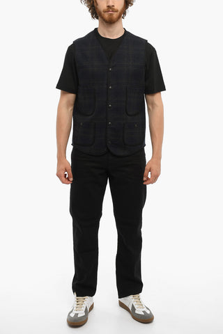 Plaid Checked Two-Tone RAIL ROAD Vest