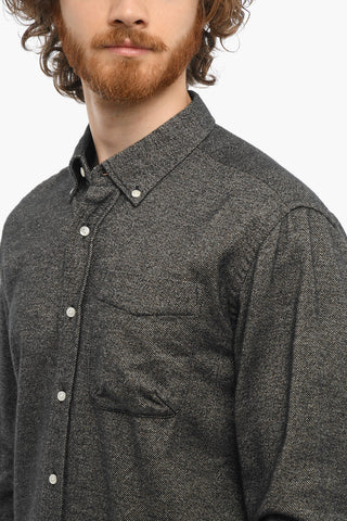 Cotton Flannel ALASKA Button-Down Shirt with Breast Pocket