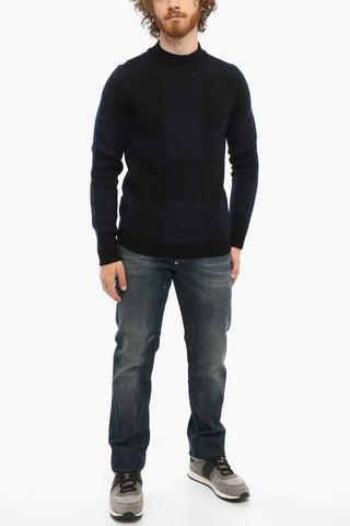Two-Tone Mock Neck Sweater