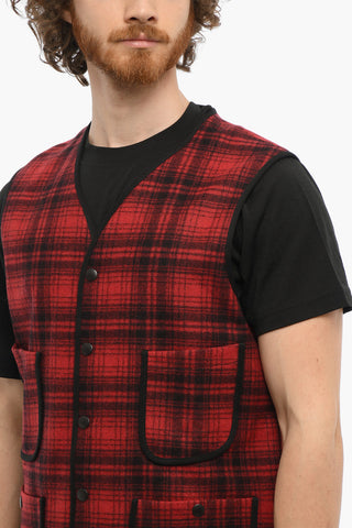 Plaid Checked Two-Tone RAIL ROAD Vest
