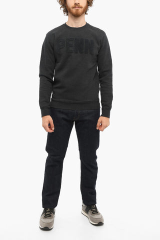 PENN-RICH Sweatshirt with Embossed Logo and Fleeced Inner