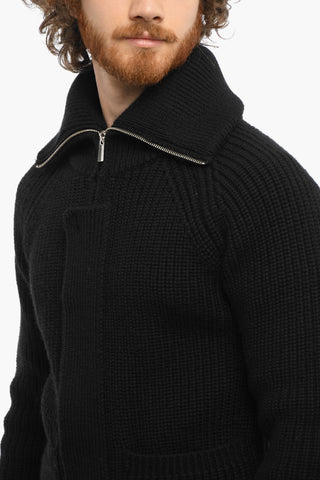 Virgin Wool CARDED Jackets with Zip Closure