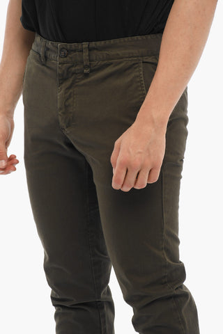 Stretch Cotton Chino Pants with Belt Loops