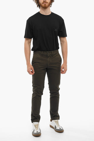Stretch Cotton Chino Pants with Belt Loops