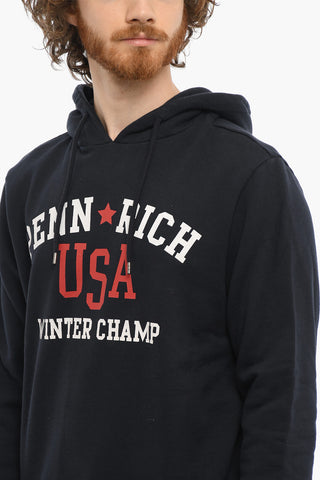 PENN-RICH Felpa WINTER CHAMP in Cotone Garzato con Cappuccio e Maxi Stampa