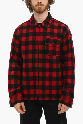 Buffalo Checked Wool Blend TIMBER Overshirt with Zip Closure