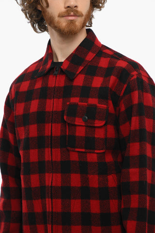 Buffalo Checked Wool Blend TIMBER Overshirt with Zip Closure