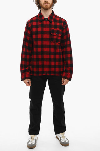 Buffalo Checked Wool Blend TIMBER Overshirt with Zip Closure
