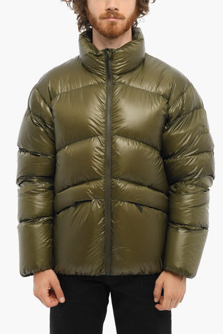 Solid Color Down Jacket with Zip Closure