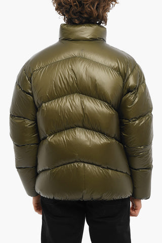 Solid Color Down Jacket with Zip Closure