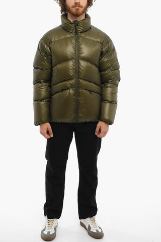 Solid Color Down Jacket with Zip Closure
