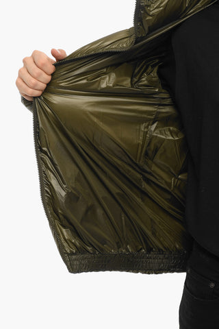 Solid Color Down Jacket with Zip Closure