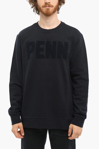PENN-RICH Brushed Cotton Crew-neck Sweatshirt with Embossed Logo